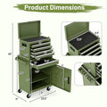 2 in 1 Rolling Tool Chest, 5-Drawer Tool Storage Cabinet with Wheels, Adjustable Shelf, Tool Box Organizer for Garage Warehouse Workshop